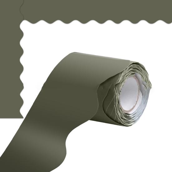 Bulletin Board Border Sticker Scalloped Border Trim for Classroom Office Decor Waterproof Decoration Tape Roll for Cork Board White