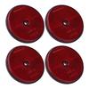 4Pcs Safety Reflectors Red Round 72mm Dia with Screw for Mailboxes Driveway Tunnels Post Cars Trailer Red