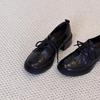 Thick soled leather shoes 2025 autumn and winter women's British style lace up shoes Le Fu shoes women