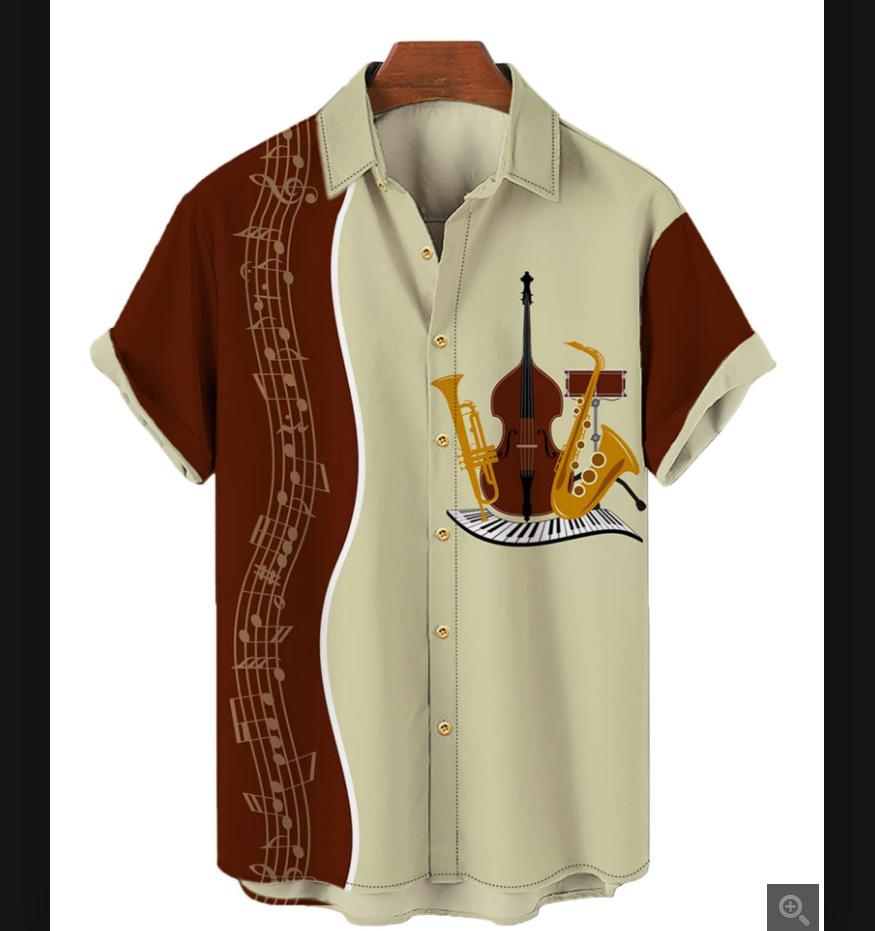 Summer Plus Size Men's Casual 3D Digital Printed Short Sleeve Shirt Hawaiian Men's Shirt