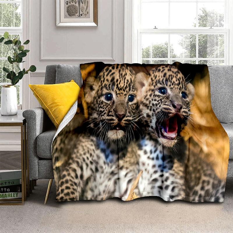 Bestia Zwierzę Leopard Gepard Kreskówka Koc, Miękki Koc do Rzucania do Domu Sypialni Łóżka Sofy Pikniku Podróży Biura Koc Okrywowy Dziecko