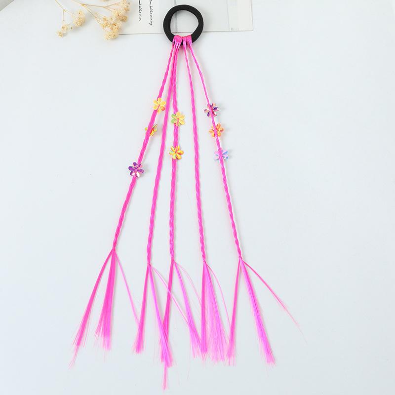 1PC Lovely Girls Colored Dirty Braids Wigs Ponytail Headbands Rubber Bands Hair Bands Headwear Kids Hair Accessories