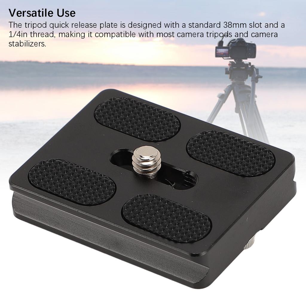 Quick Release Plate Aluminum Alloy 38mm Slot Standard 1/4in Thread Camera Tripod Quick Release Plate for Camera Stabilizer