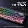 Furycube IP98 New 98-Key Waterproof USB-C Membrane Keyboard with RGB Backlit Detachable Wired Knob for Gaming Office Desktop Use