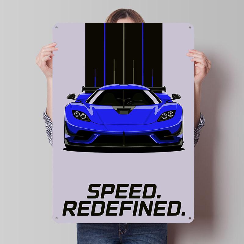 

Blue Car Metal Poster Customized Wall Art Retro Vintage Tinplate Signs for Man Cave Wand Deko Room Ornaments Decoration Gaming 7.9x11.8In(20x30cm)