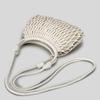 Handhold Weaving Straw Woven Handbag Elegant Handmade Woman Wrist Pack Korean Style Solid Color Woven Beach Bag Vacation