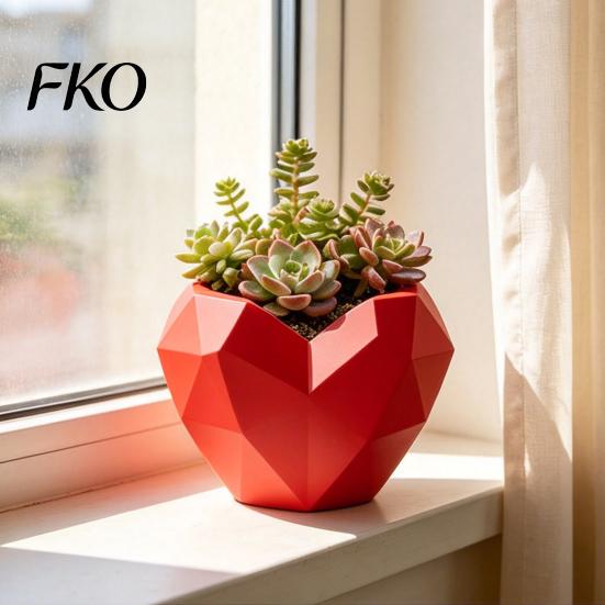 Pot de fleurs anti-stress en forme de cœur géométrique, Pot de fleurs décoratif pour intérieur, extérieur, jardin, Balcon créatif Amour Maison