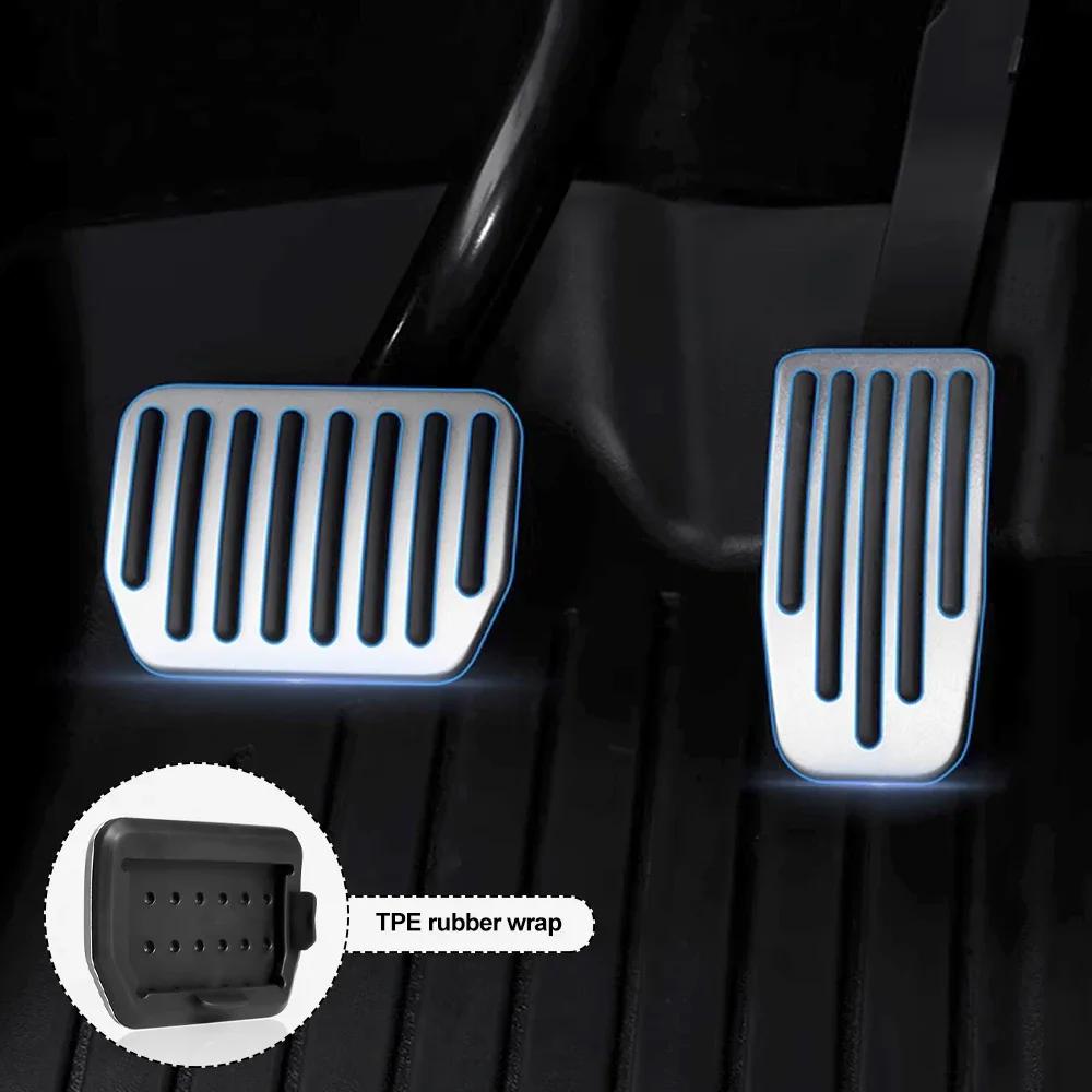 For Tesla Model Y 3 Highland Upgrade Foot Pedal Pads Cover Non-slip Accelerator Brake Rest Performance Aluminum Mats Accessories