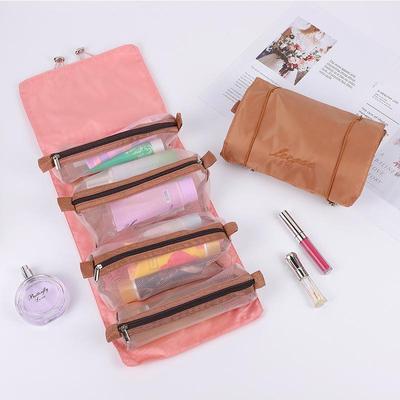 Bolsa de Maquiagem de Viagem Feminina 4 em 1 - Armazenamento Destacável para Artigos de Higiene Pessoal e Cosméticos, Design Elegante