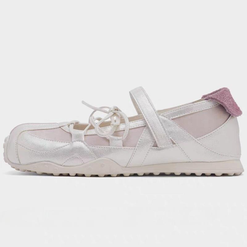 

Fashion New Style Sports Flat Shoes Mary Jane 2025 Summer Designer Magic Tape Slip On Ballet Shoes Fashion Lightweight Women Shoes 40 розовый