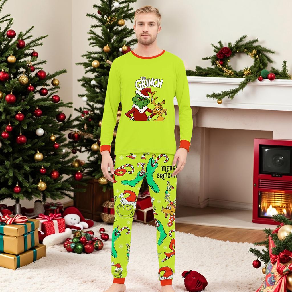 Christmas Prints Family Matching Long Sleeve Tops+Parhts Set Family Matching Sets