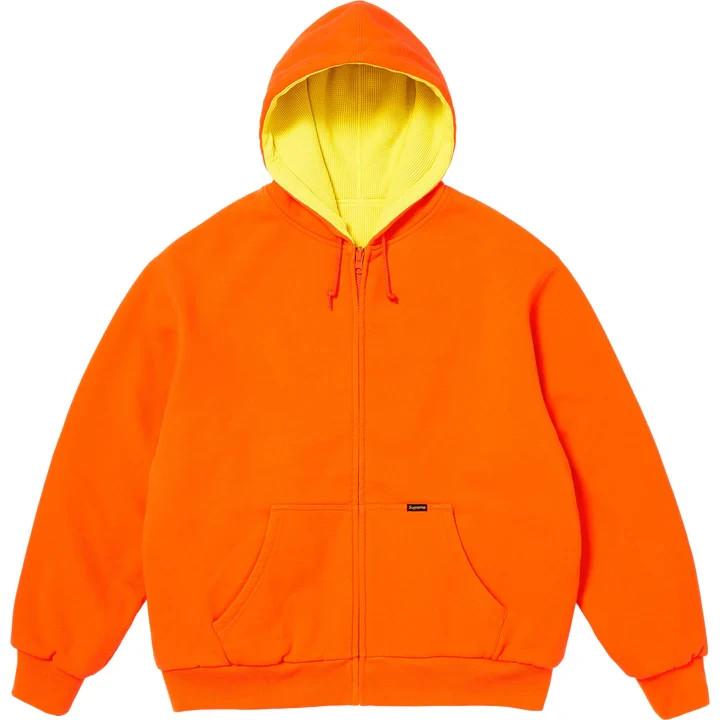 Supreme Reversible Work Zip Up Hooded Sweatshirt Orange L