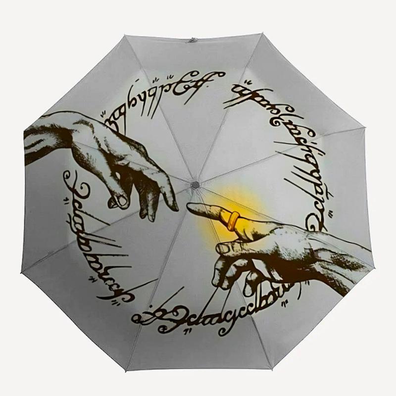 

1pc Lord of the Rings Automatic Folding Umbrella, Portable & Foldable Design with 8 Ribs, Casual Outdoor Accessory yy250814026