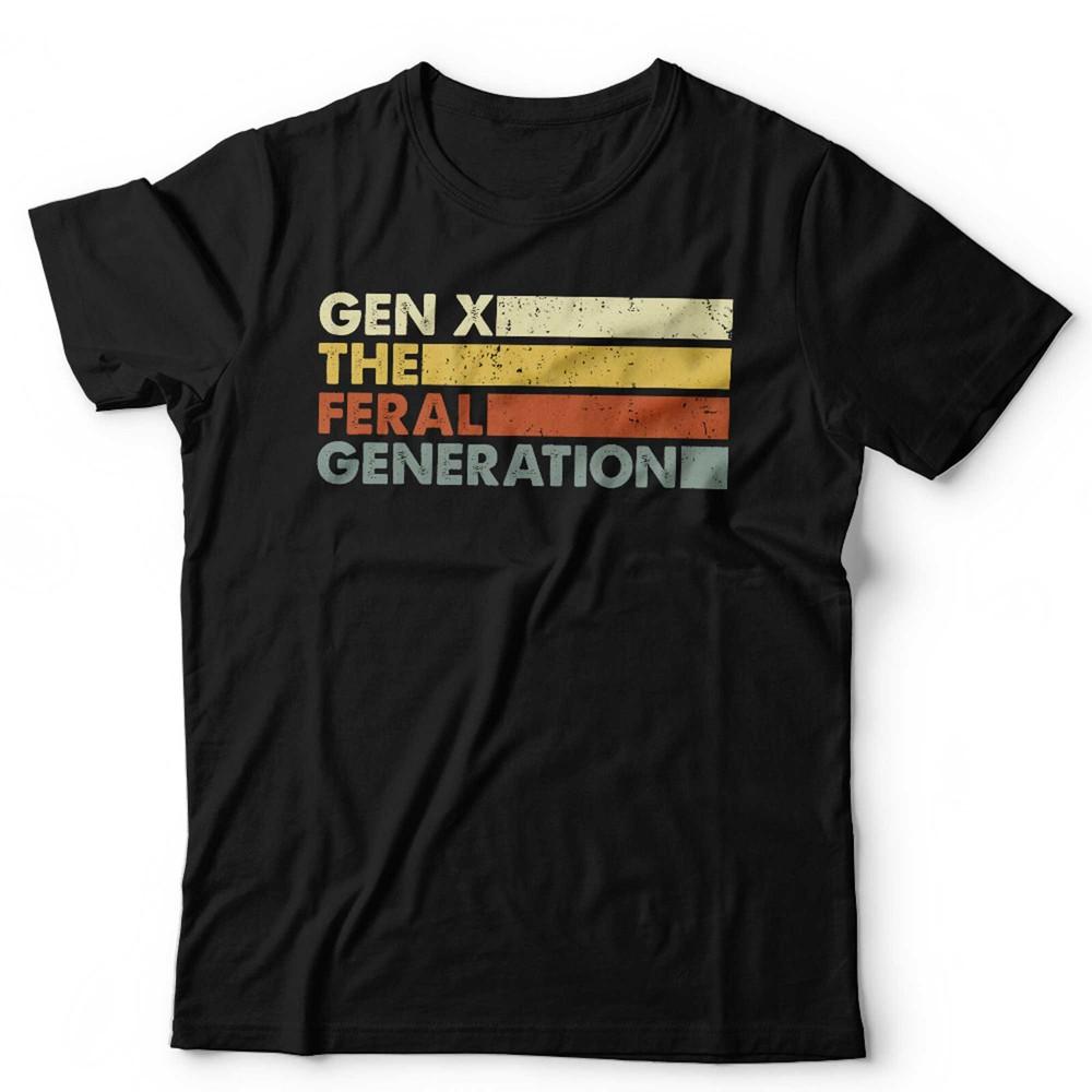Gen X TShirt The Feral Generation Unisex 40th Birthday 1980s Retro Vintage Gift