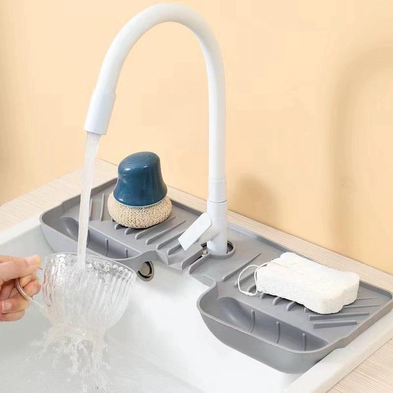 1pc Drain Mat Kitchen Faucet Mat Sink Countertop Drainage Mat Pool Storage Mat Silicone Mat Anti-splash Anti-slip