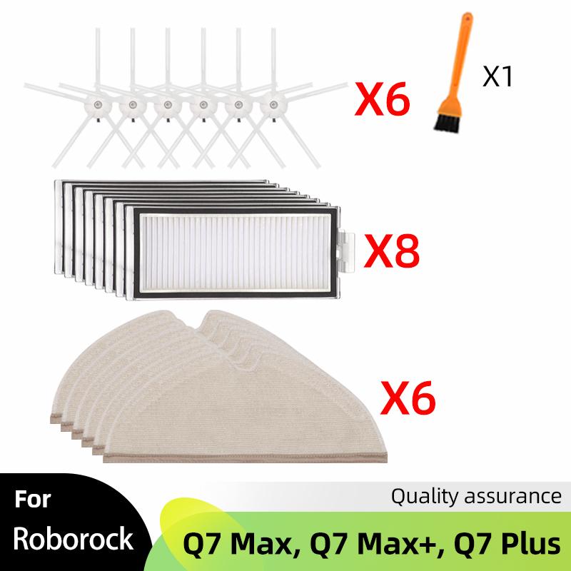 Passend für Xiaomi Roborock Q7 Max / Q7 Max+ / T8 Roboter Staubsauger Ersatzteile Haupt- Seitenbürste Hepa Filter Mopp Tuch Zubehör