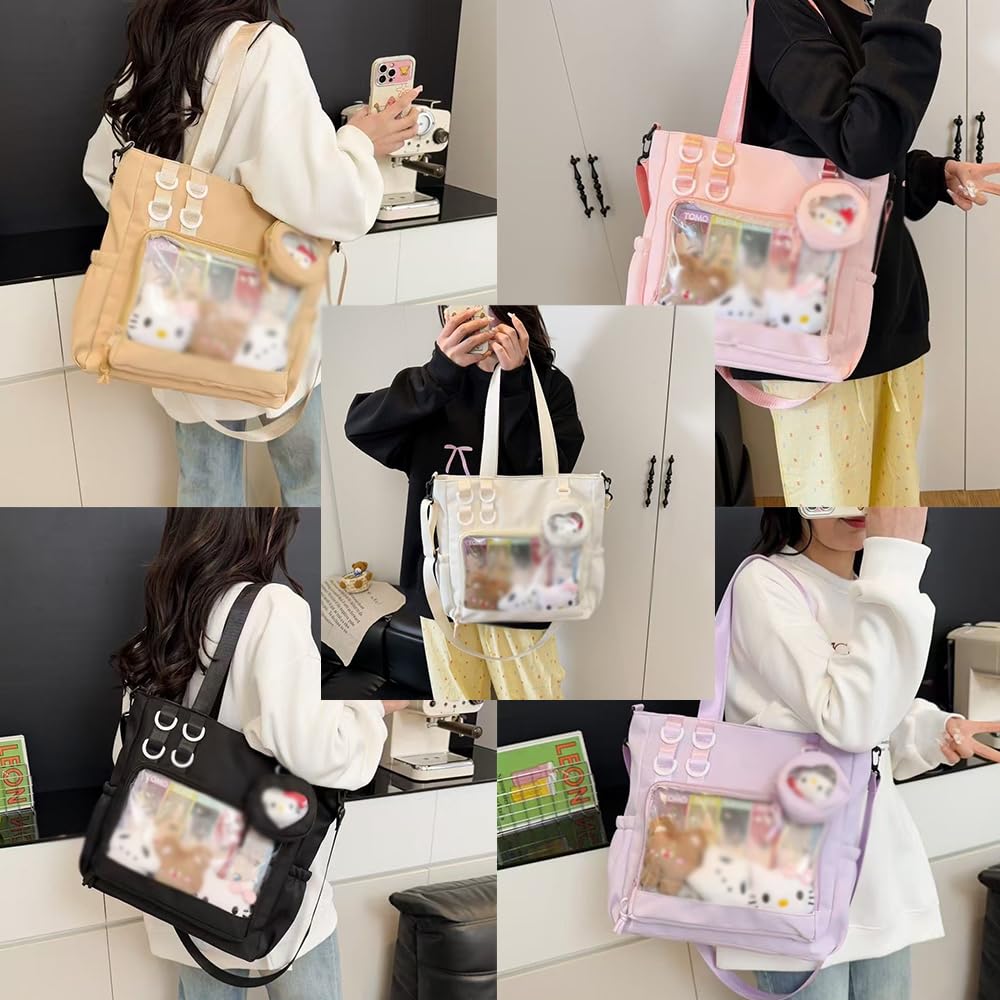 Pain Bag with Sewn Pouch Pink Pain Bag Adult Fan Activity Itaback Itaba Clear Can Badge Storage Pouch Transparent