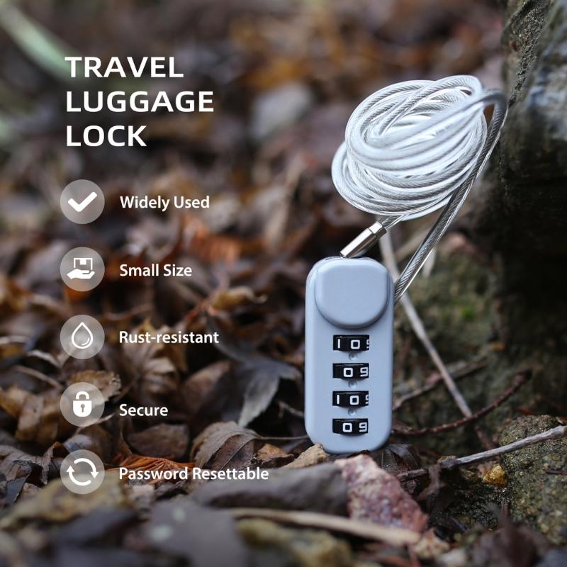 Durability Passwords Lock Carabiner Clip Universal Computer Suitcases Padlocks for Bike Cable Helmets Suitcases Luggage