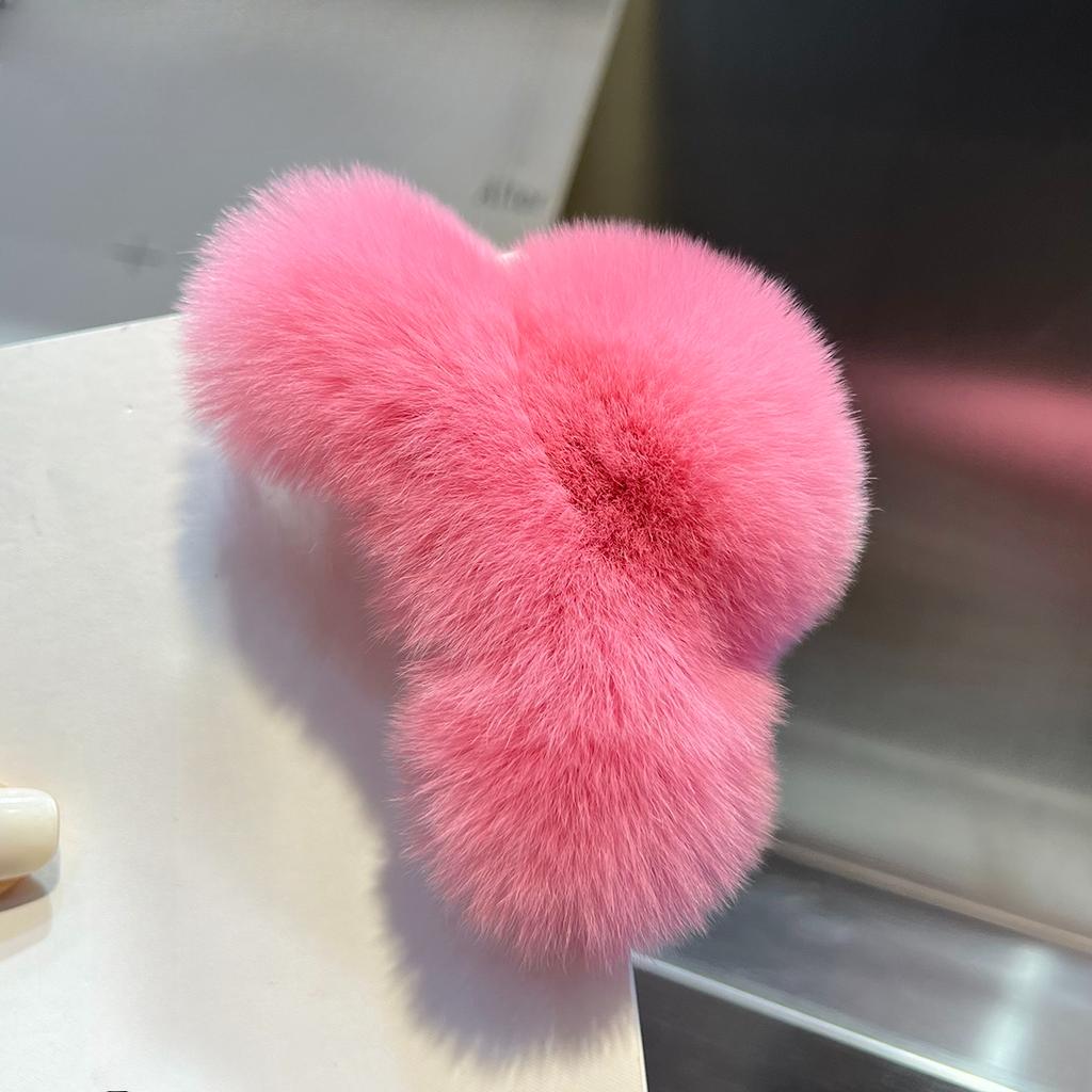Real Rex Rabbit Hair Small Grab Clip Female Autumn and Winter Hairy Back Head Disc Claw Internet Celebrity Shark Clip Headgear Hairpin
