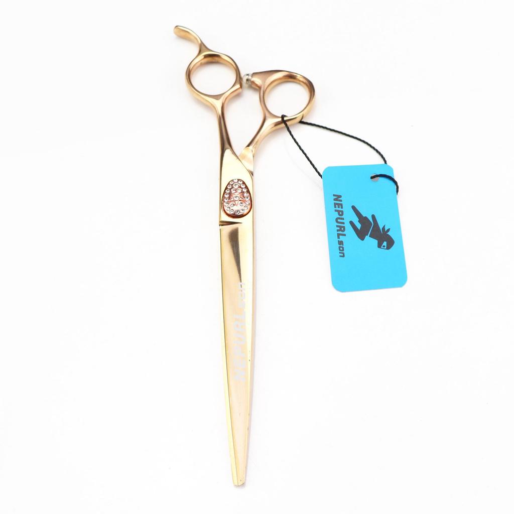 7.5-inch Gold Straight Pet Grooming Shears with Bag