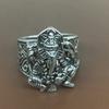 Adjustable Open Ring Men Women Sterling Elephant God Design Retro Geometric Jewelry Vintage Style