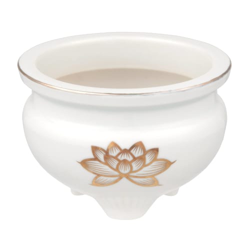 Tomatsu Shoten Buddhist Altar Accessories, Shinto Altar Accessories, White Gold Lotus 4.0 Incense Burner AM-TM589