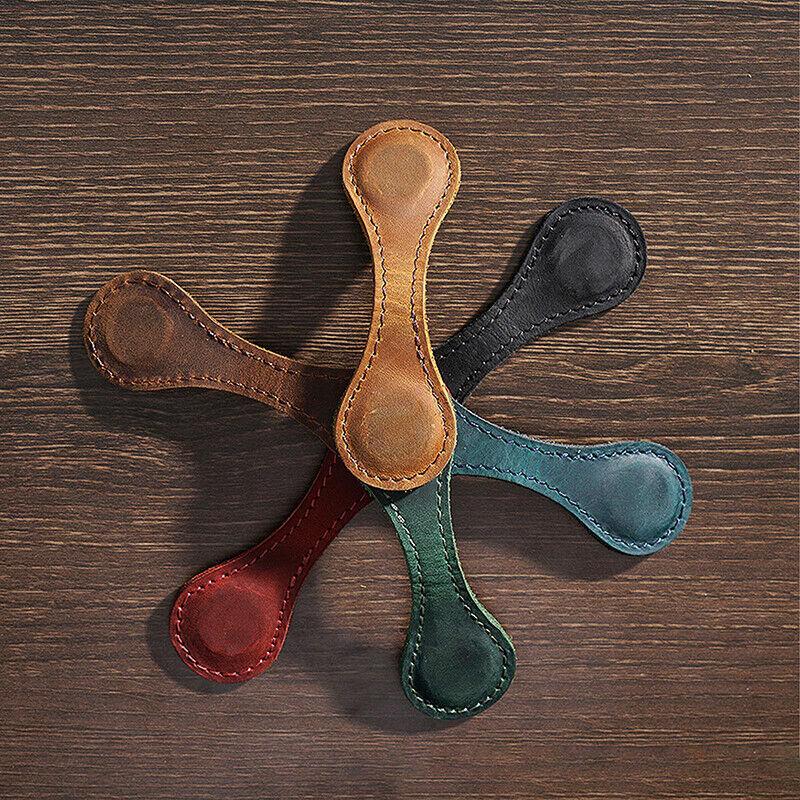 Magnetic Leather Bookmark Hand-Made Bookmark Creative Book Holder Memo Mark Wi