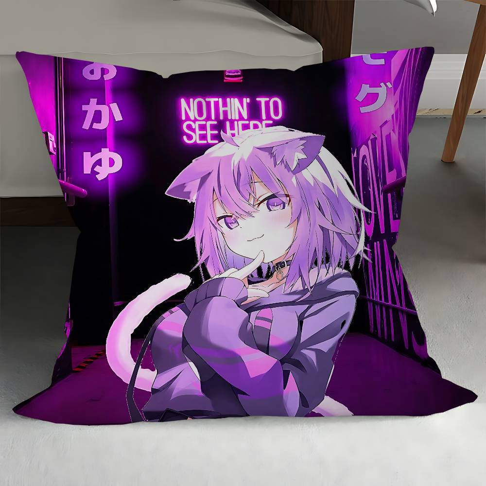 Nekomata Okayu Pillowcases Home Bedding Decorative Pillow Cover Wedding Super Soft Pillow Case