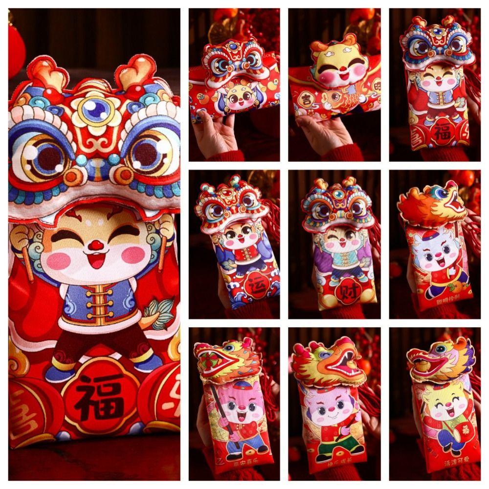 

Красный новогодний кошелек для монет, мультяшный красный пакет, креативный счастливый кошелек, принадлежности для весеннего фестиваля D