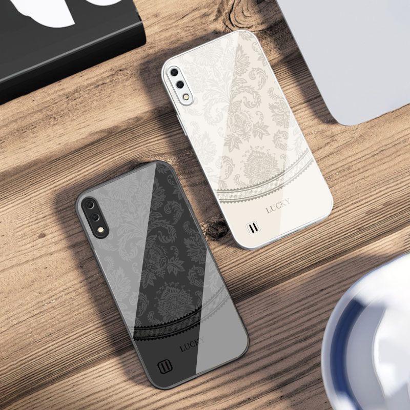 White floral vine pattern For Samsung M02 12 Note 8 9 10 20 A 01 A02 A03 Core 04 05 06 10 12 13 14 15 A16 glass Ultra phone case