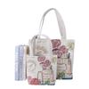 1Pc Flower In A Bottle Double-sided Gold Silk Jacquard Embroidered Canvas Handbag Shoulder Bag Literature and Art Student Commute Bag Lightweight