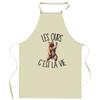 Tablier de cuisine - Ours "C'est la vie" - Coton résistant - Impression France DTG - Liens ajustables