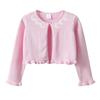 Flower Beaded Cotton Girls Knitted Cardigan Jacket Children's Small Shawl Matching Dress