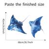 Cartoon Underwater Manta Ray Wall Sticker Self-Adhesive for Bedroom Bathroom Home Background Wall Decoration