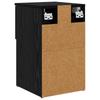 Bedside Cabinet in Black Oak 29 x 31.5 x 49 cm Engineered Wood