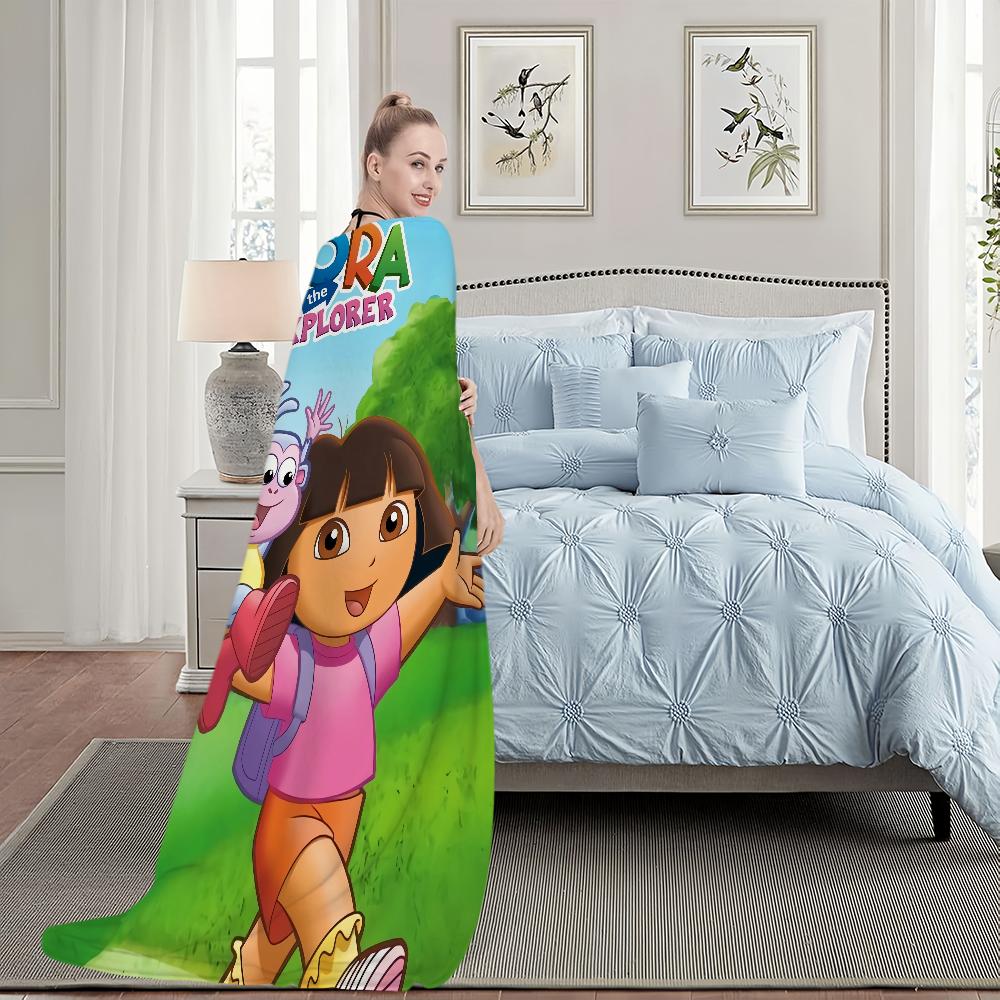 Blanket For Soft Throw E-Explorer D-Dora Blanket for Picnic Bed Sofa Home Cute Bedroom the Cozy Cartoon Warm Comfortable