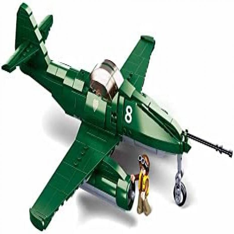 SLUBAN Army Battle of Budapest ME-262 Fighter Aircraft Building Kit 338pcs Compatible with Major Brands