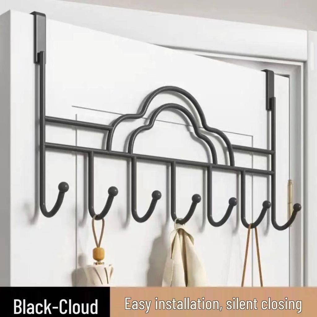 Non-Punch Behind-the-Door Hook Rack for Bedroom, Hall, Entry; Perfect for Clothes, Bags, and Keys