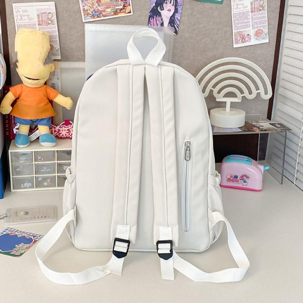 Solid Color Pockets Itabag Large Capacity Korean Style School Bag Jk Transparent Backpack  Kids