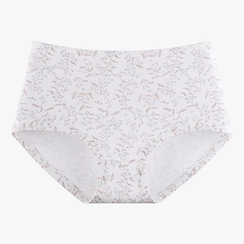 

Plus Size Ladies Spring and Summer Floral Print Soft Breathable Comfortable Waist Triangle Briefs XL