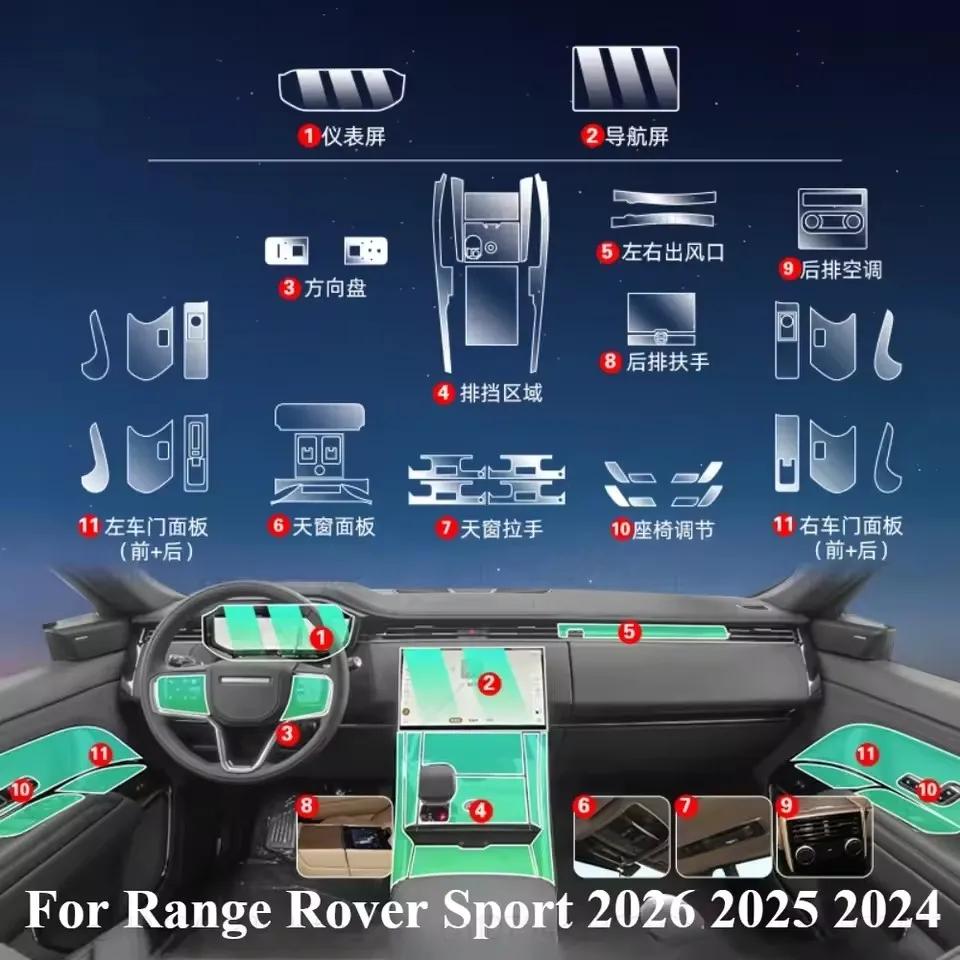 Car TPU Interior Center Console Transparent Protective Film For Range Rover Sport 2026 2025 GPS Navigation LCD Screene PPT
