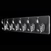 6 Row Multipurpose Hooks Nail-free Transparent Holder Strong Self Adhesive Wall Hook Kitchen Bathroom Traceless Hanger Stickers