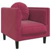 3 piece sofa set with cushions wine red velvet