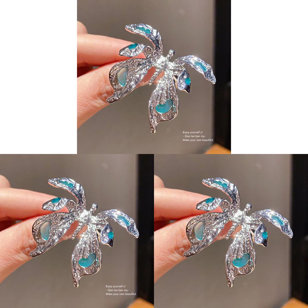 Butterfly Alloy Ring With Oil Drop Design For Women Fashion Accessories