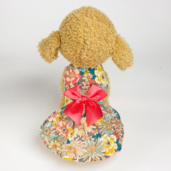 Vestido de princesa para cachorro adorável confortável para animais de estimação atraente macio laço floral vestido para cachorro filhote de cachorro uso diário