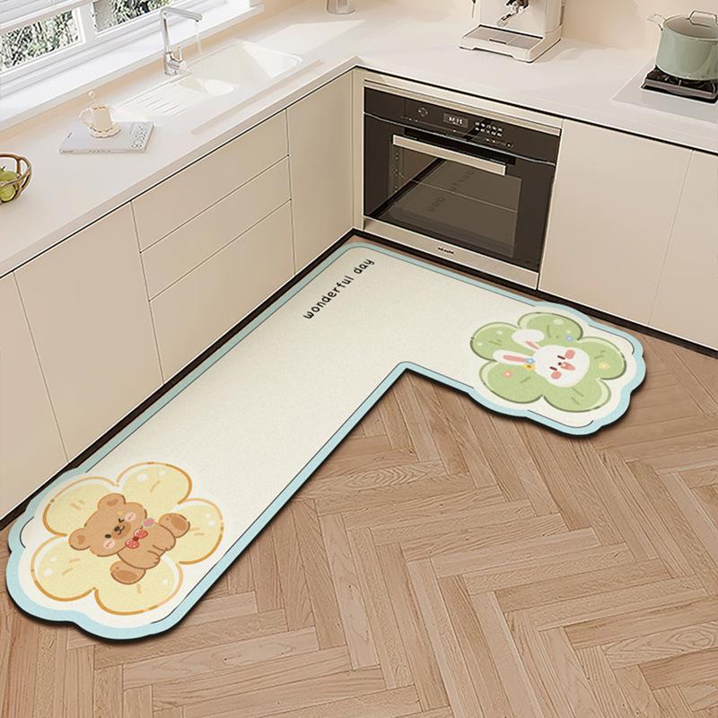 Cartoon Niedlich Diatomeenerde Haushalt Küche Bodenmatte Wasseraufnahme Rutschfest Schnelltrocknend Pflegeleicht Bodenmatte