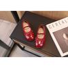 Korean Style Bowknot Solid Color Comfortable Low Cut Casual Girls Kids Leather Shoes