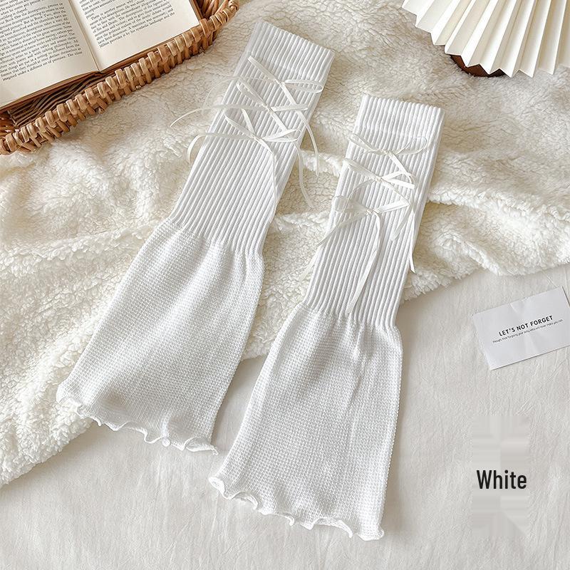 

In-Stock Gray Bow Scrunch Socks: Women s Slimming Calf Warmers for Spring & Autumn One Size