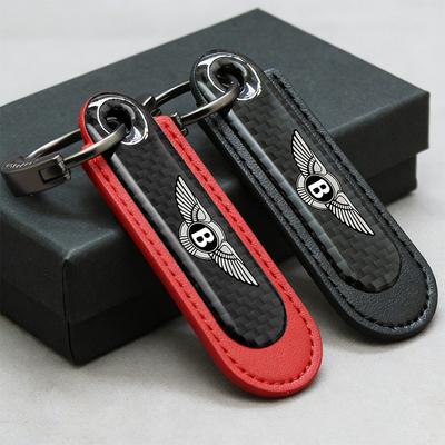 New Carbon Fibre Keychain Creative Car Keyring Pendant Auto Accessories For Bentley Flying Spur Continental GT Bentayga Mulsanne