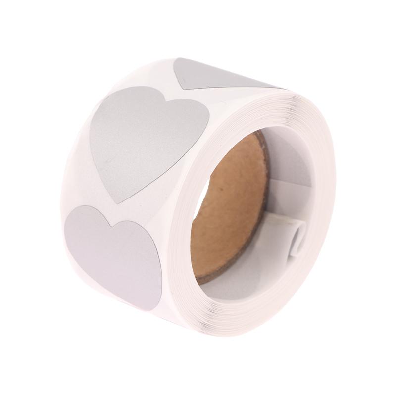 300Pcs Round Heart Laser Scratch Off Stickers Surprise Labels Secret Code Cover Sticker Activity Card Self-Adhesive Sticker